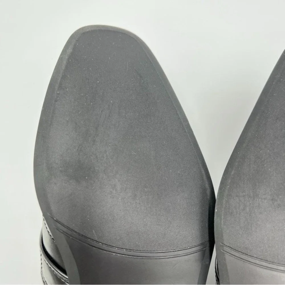 Stacy Adams Boys Size 5 Black Bartley Moc Toe Slip On‎ Loafers Dress Shoes